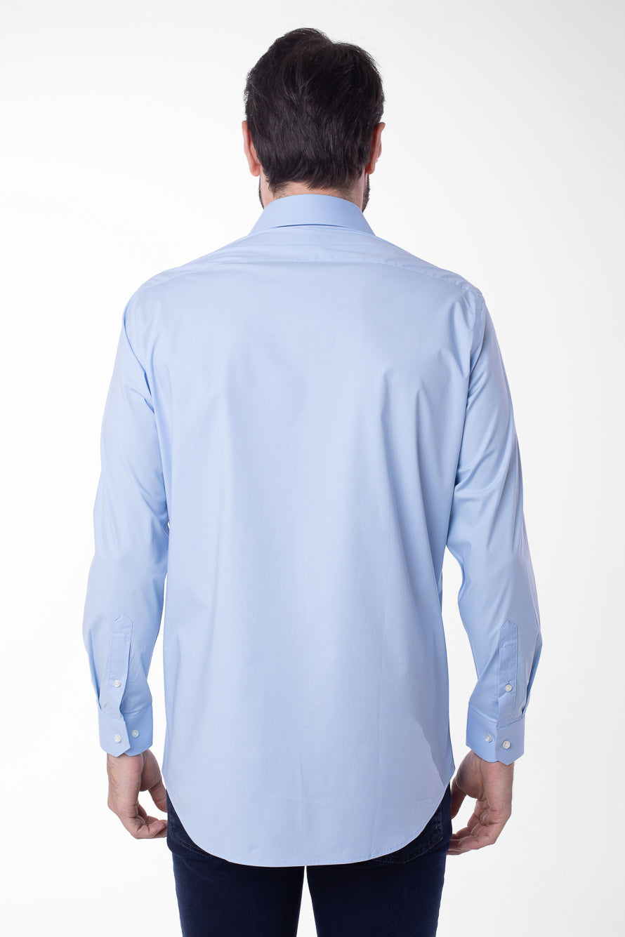 Camisa Manga Longa Lisa - Azul Claro
