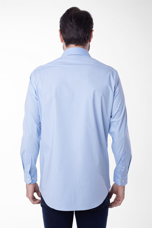 Camisa Manga Longa Lisa - Azul Claro