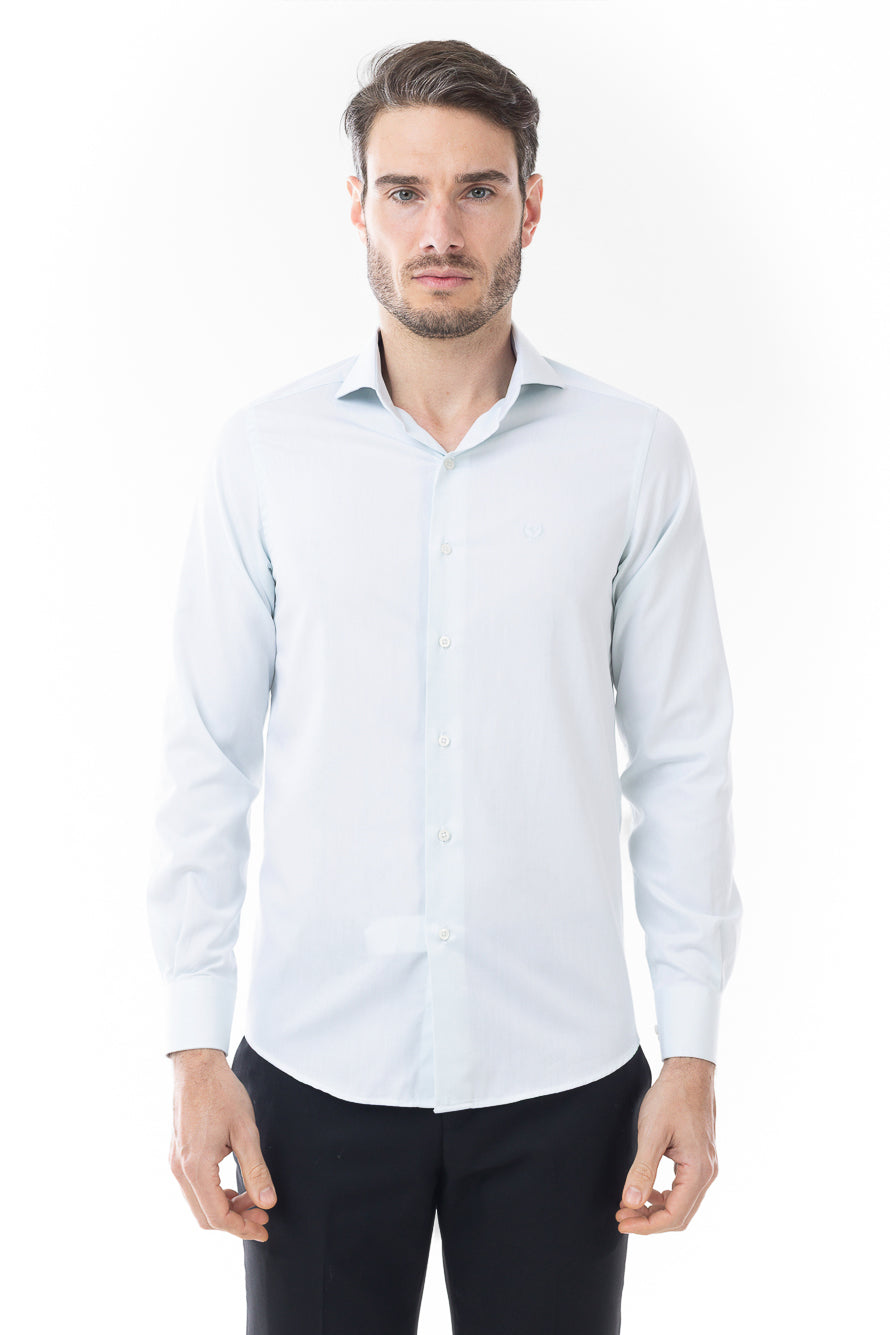 Camisa Manga Longa Lisa Sarjada - Verde Claro