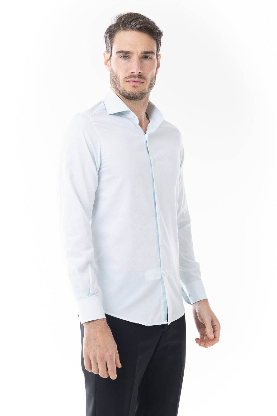 Camisa Manga Longa Lisa Sarjada - Verde Claro