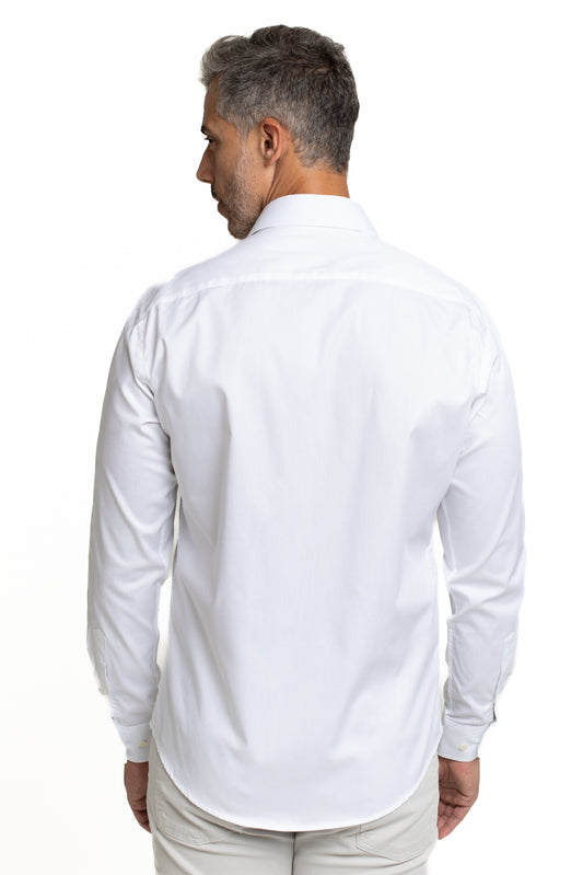 Camisa Algodão Slim Colarinho Italiano - Branco