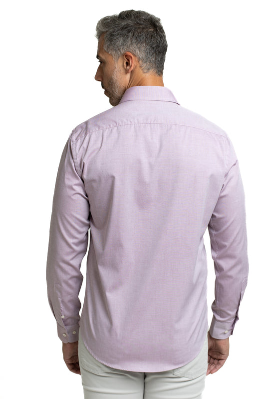 Camisa Algodão Slim Colarinho Italiano - Vinho