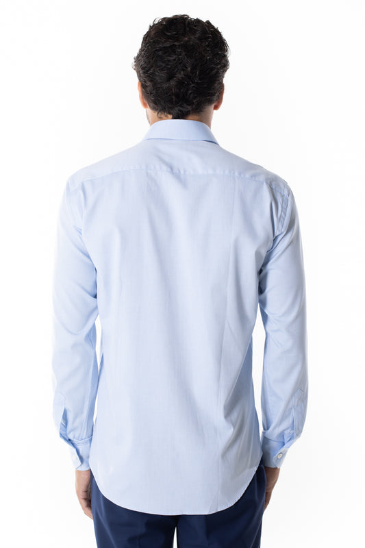 Camisa Manga Longa Slim Lisa - Azul Claro