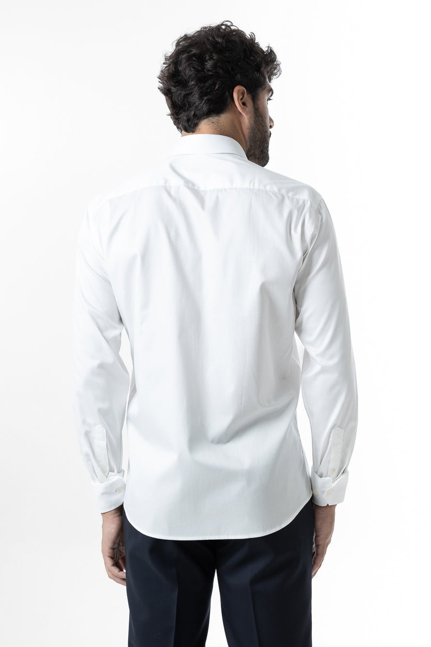 Camisa Manga Longa Slim Lisa Cetim - Off White