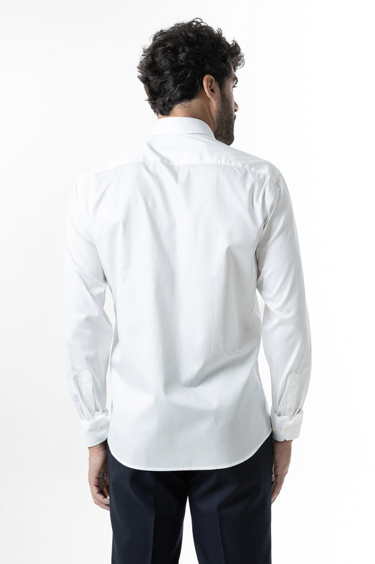 Camisa Manga Longa Slim Lisa Cetim - Off White