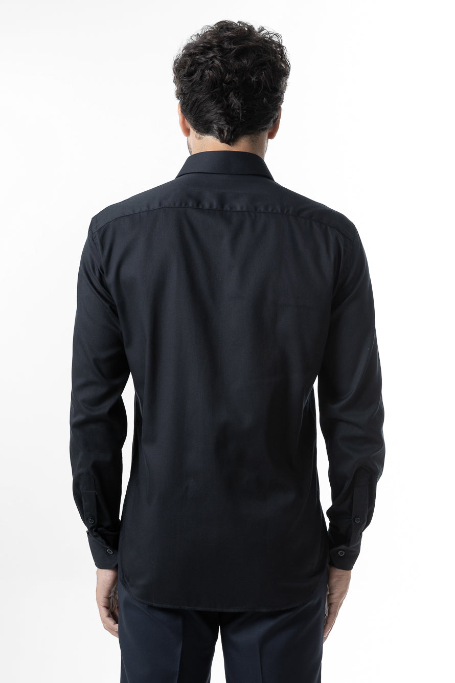 Camisa Manga Longa Maquineta Slim Ruth - Preto