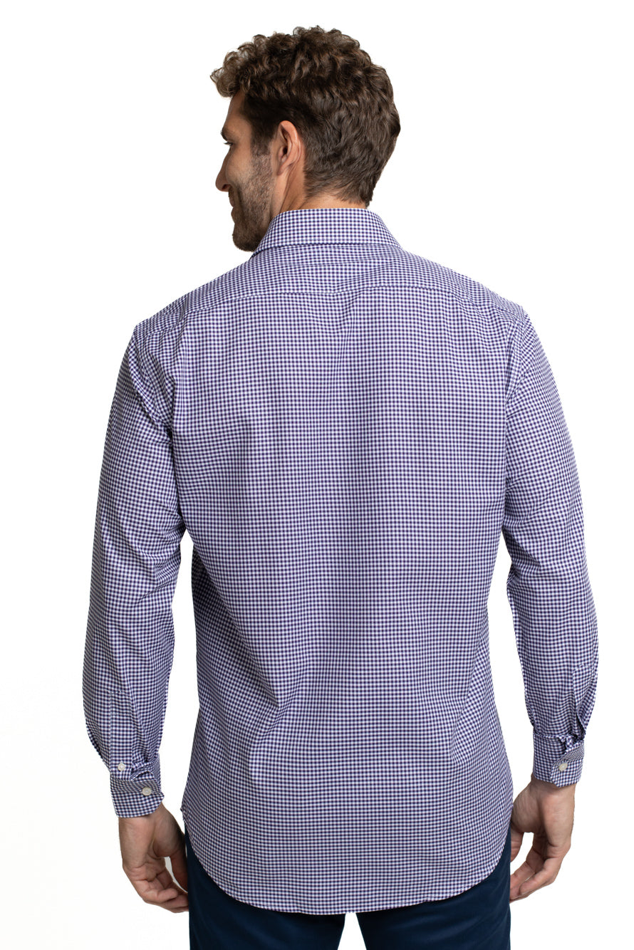 Camisa Manga Longa Slim Xadrez - Preto