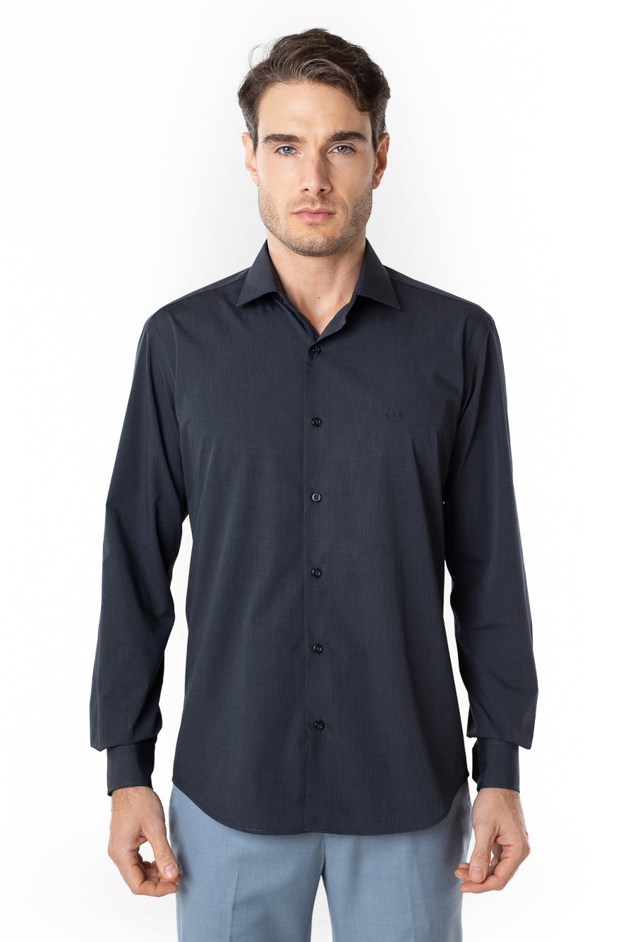 Camisa Manga Longa Slim Lisa Premium - Grafite
