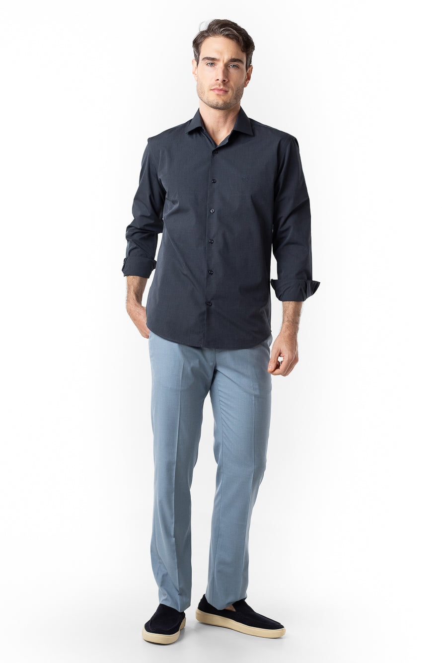 Camisa Manga Longa Slim Lisa Premium - Grafite