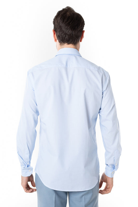 Camisa Manga Longa Slim Lisa Premium - Azul Claro