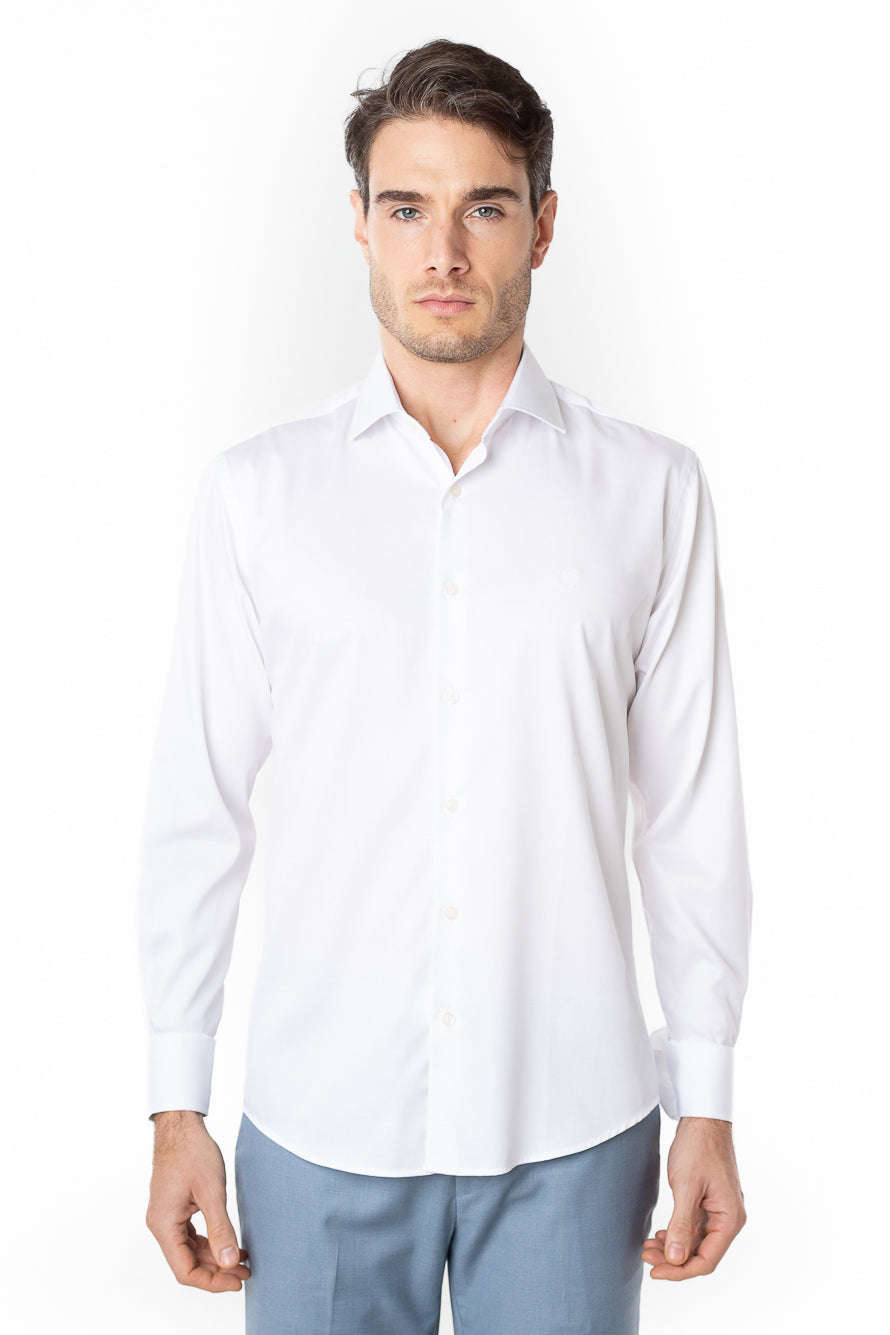 Camisa Manga Longa Slim Lisa Premium - Branco