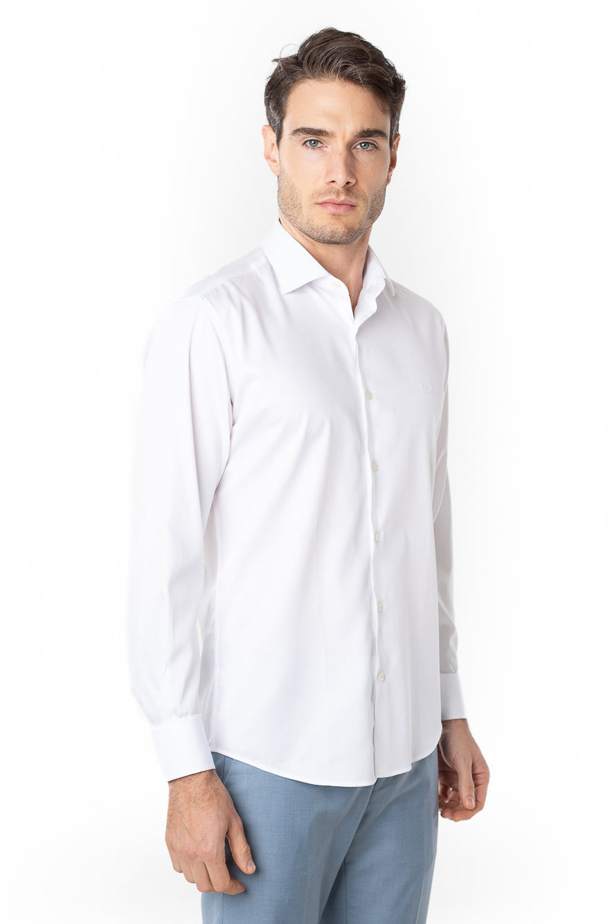Camisa Manga Longa Slim Lisa Premium - Branco