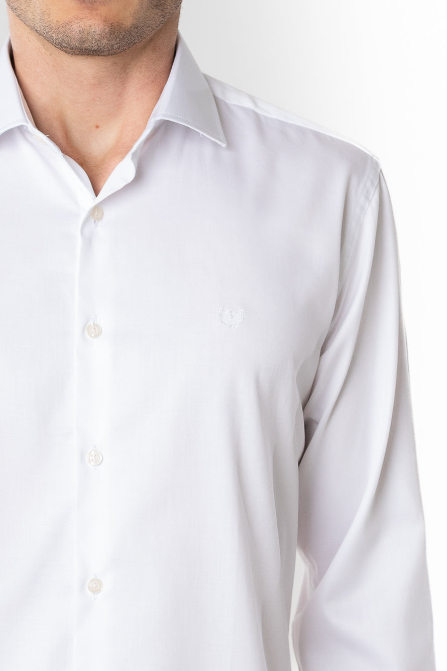Camisa Manga Longa Slim Lisa Premium - Branco
