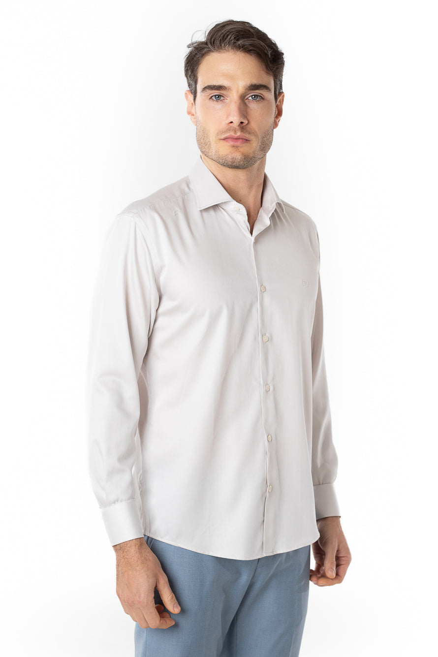 Camisa Manga Longa Slim Lisa Premium - Off White