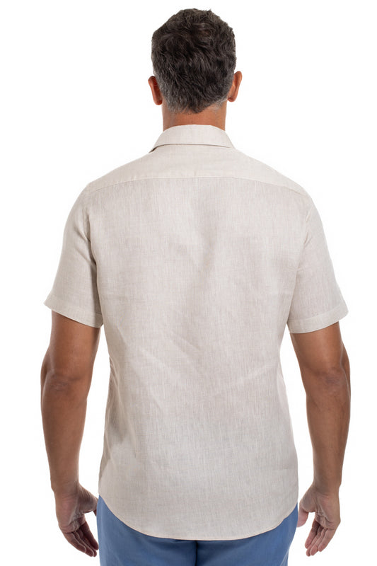 Camisa Regular Manga Curta - Areia