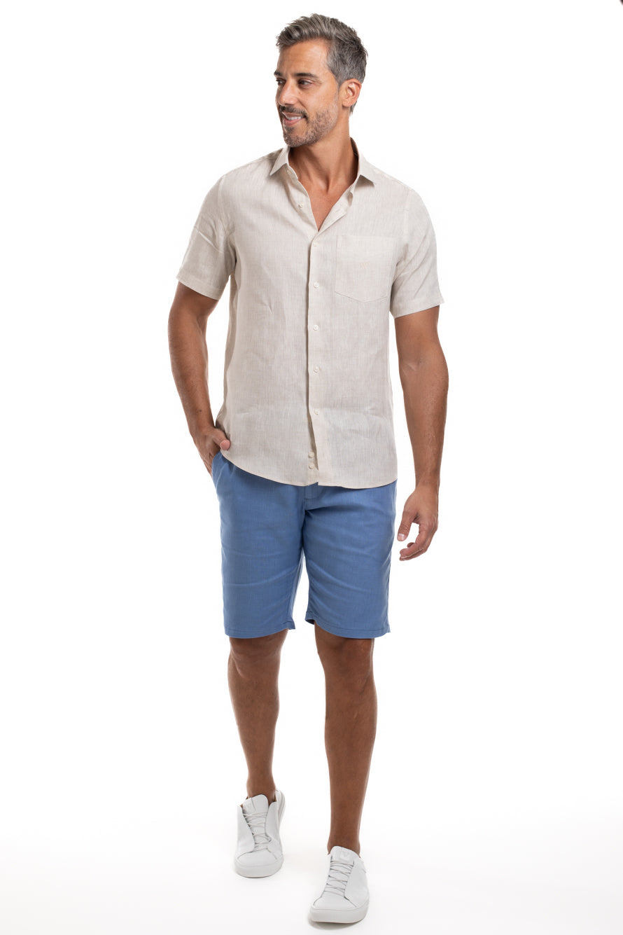 Camisa Regular Manga Curta - Areia