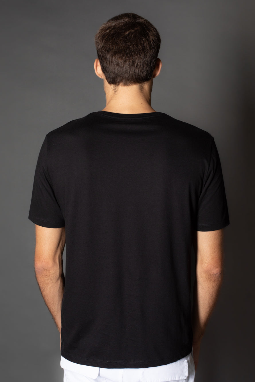 Camiseta Manga Curta Pima Gola v - Preto