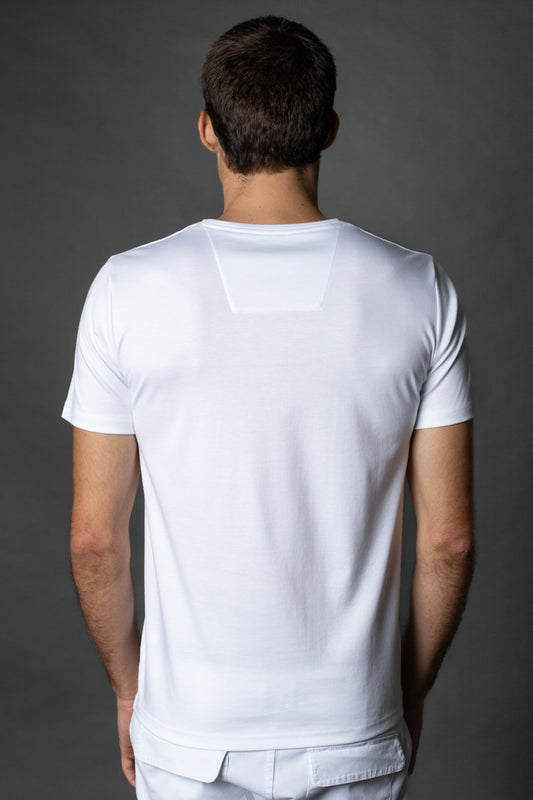 Camiseta Manga Curta Slim Pima Gola v - Branco