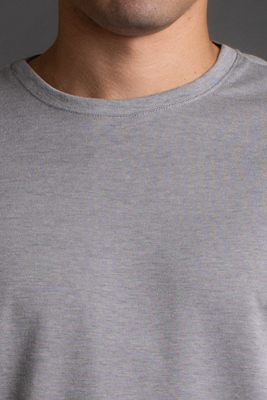 Camiseta Manga Curta Gola Redonda - Chumbo