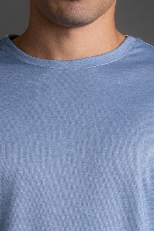 Camiseta Manga Curta Gola Redonda - Azul Claro