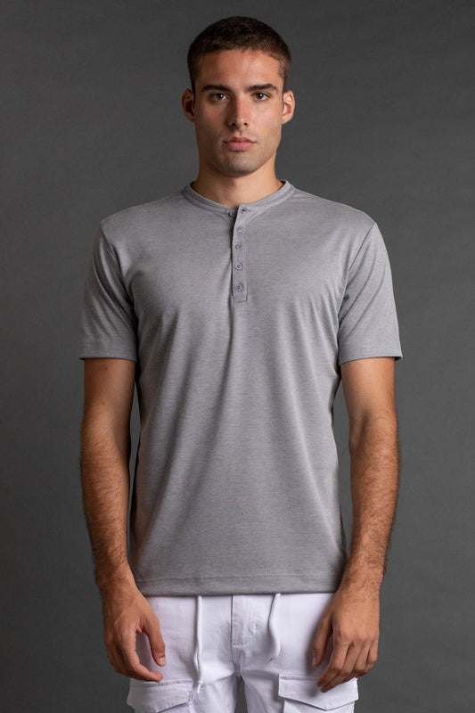 Camiseta Manga Curta Gola Portuguesa - Chumbo