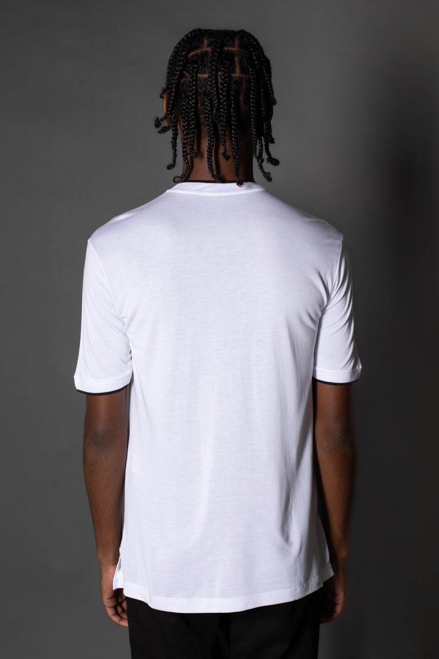 Camiseta Manga Curta Slim Gola Portuguesa Retilínea - Branco