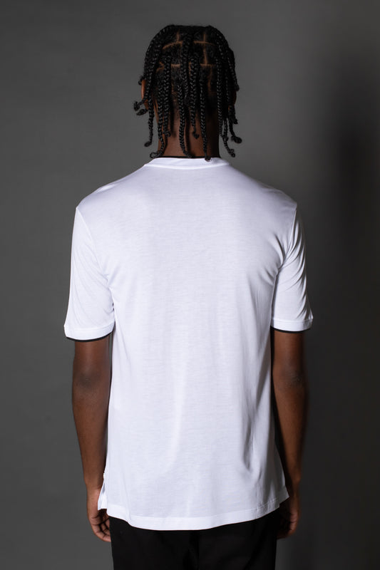 Camiseta Manga Curta Slim Gola Portuguesa Retilínea - Branco