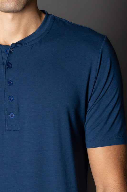 Camiseta Manga Curta Gola Portuguesa - Azul Medio