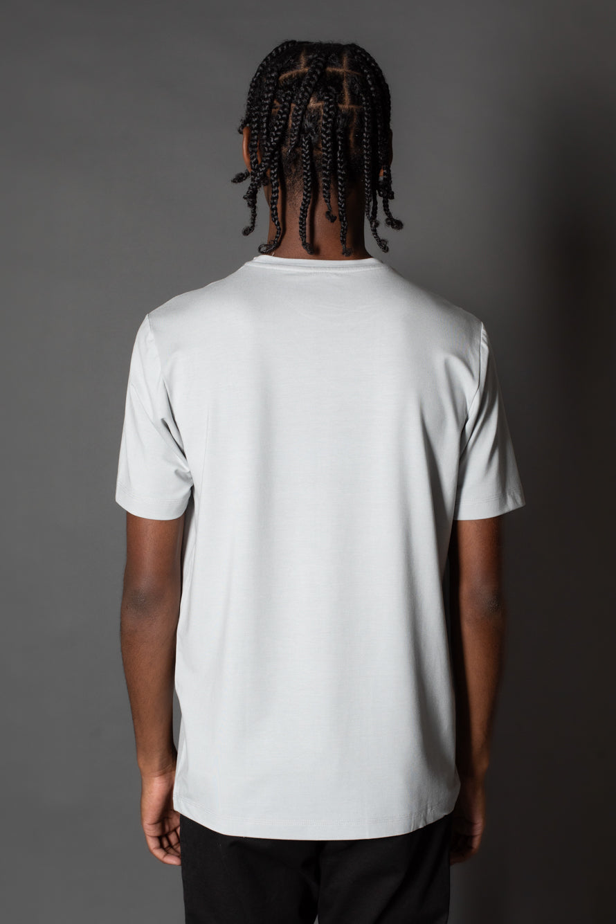 Camiseta Manga Curta Slim Gola Redonda Modal - Cinza Claro