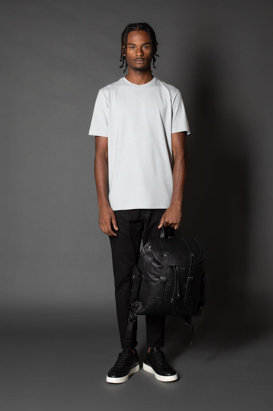 Camiseta Manga Curta Slim Gola Redonda Modal - Cinza Claro