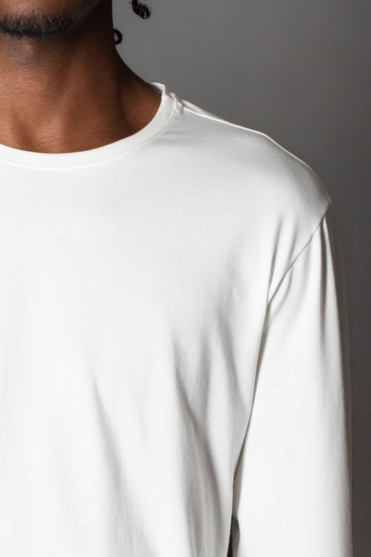 Camiseta Manga Longa Gola Slim Gola Redonda - Off White