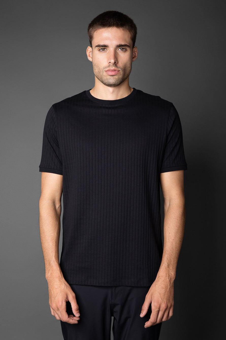 Camiseta Manga Curta Slim Pima Sanforizada - Preto
