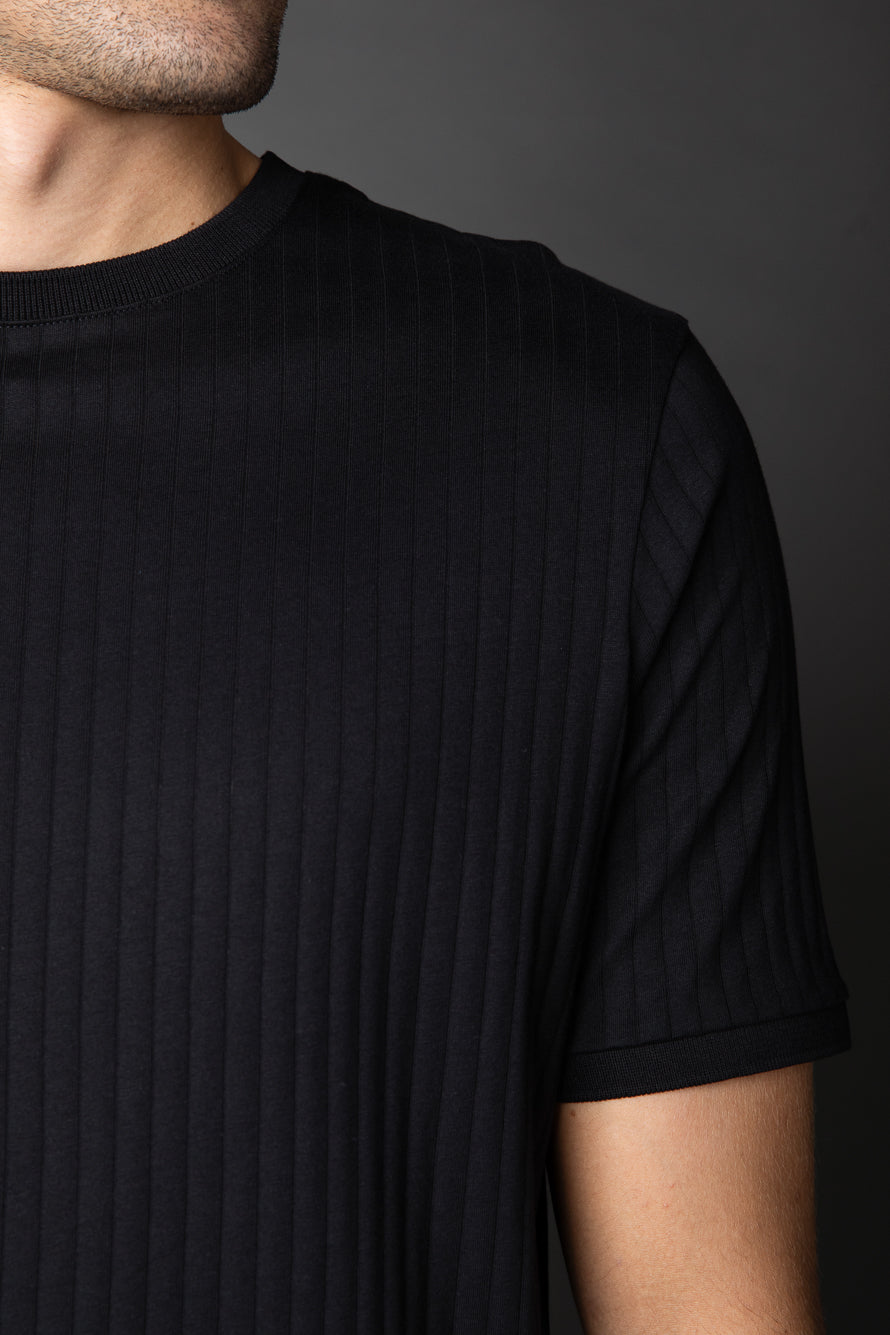 Camiseta Manga Curta Slim Pima Sanforizada - Preto
