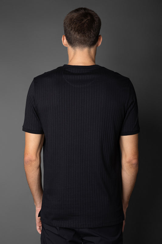 Camiseta Manga Curta Slim Pima Sanforizada - Preto