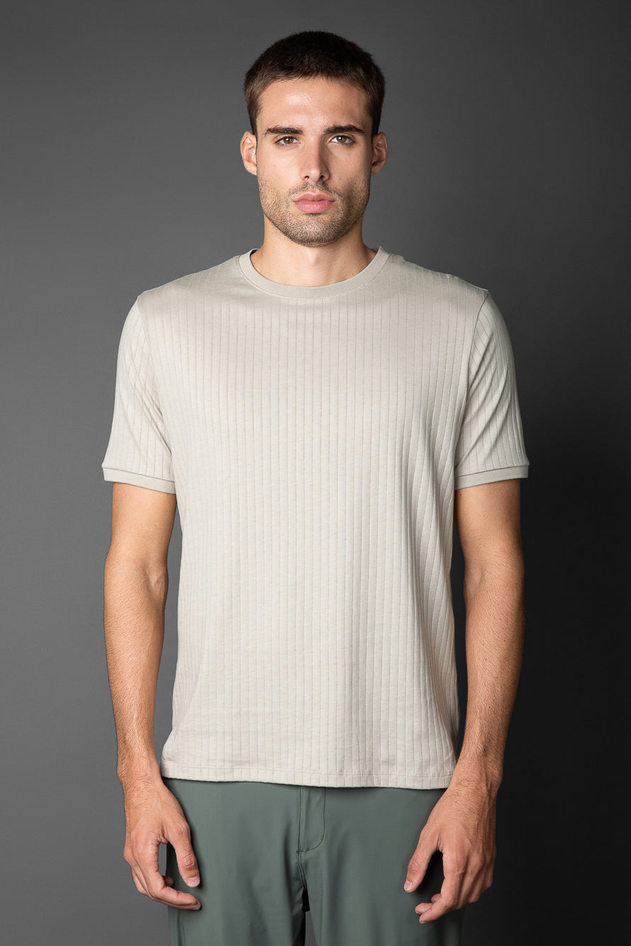 Camiseta Manga Curta Slim Pima Sanforizada - Cinza Médio