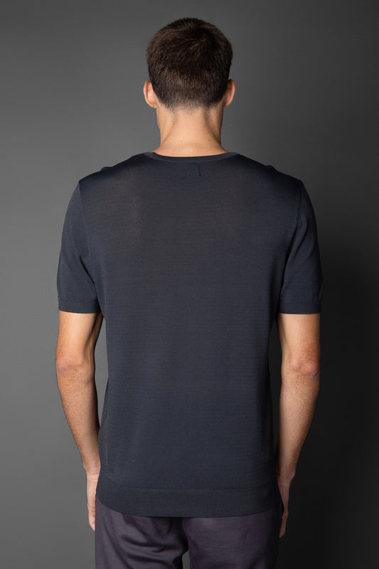 Camiseta Manga Curta Slim Gola Redonda Retilínea - Chumbo