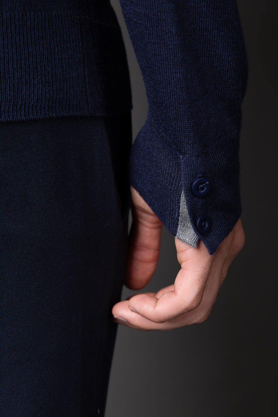 Camiseta Manga Longa Gola Redonda Retilínea - Marinho