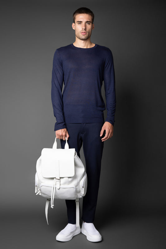 Camiseta Manga Longa Gola Redonda Retilínea - Marinho