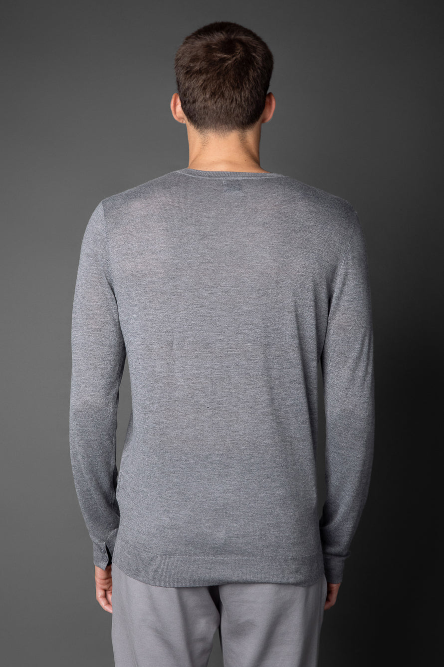 Camiseta Manga Longa Gola Redonda Retilínea - Cinza Mescla