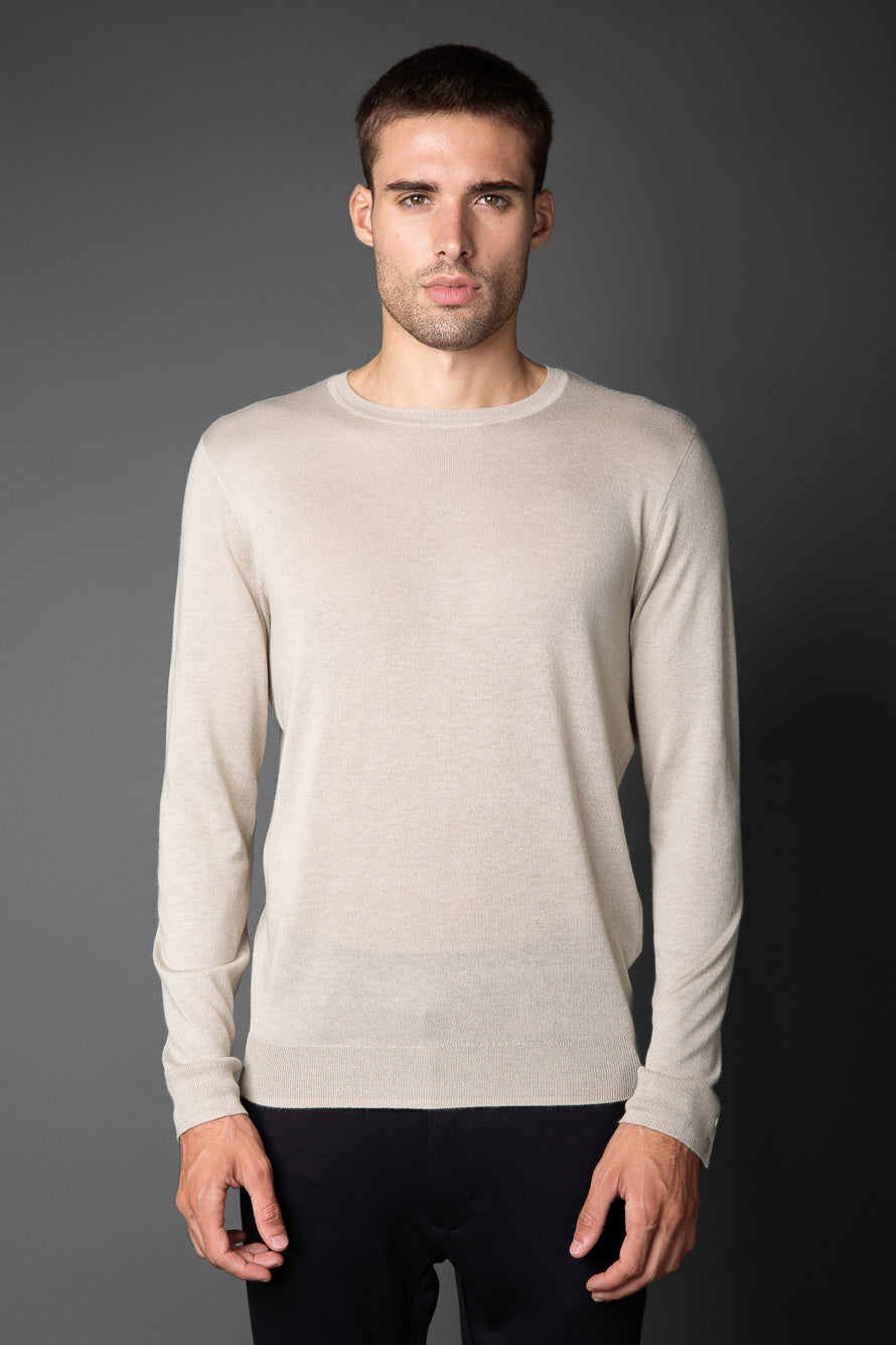 Camiseta Manga Longa Gola Redonda Retilínea - Areia