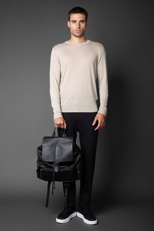 Camiseta Manga Longa Gola Redonda Retilínea - Areia