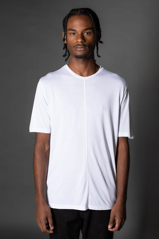Camiseta Manga Curta Slim Recorte Frontal - Branco