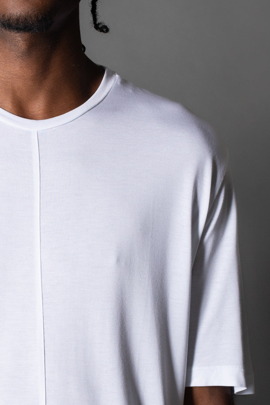 Camiseta Manga Curta Slim Recorte Frontal - Branco