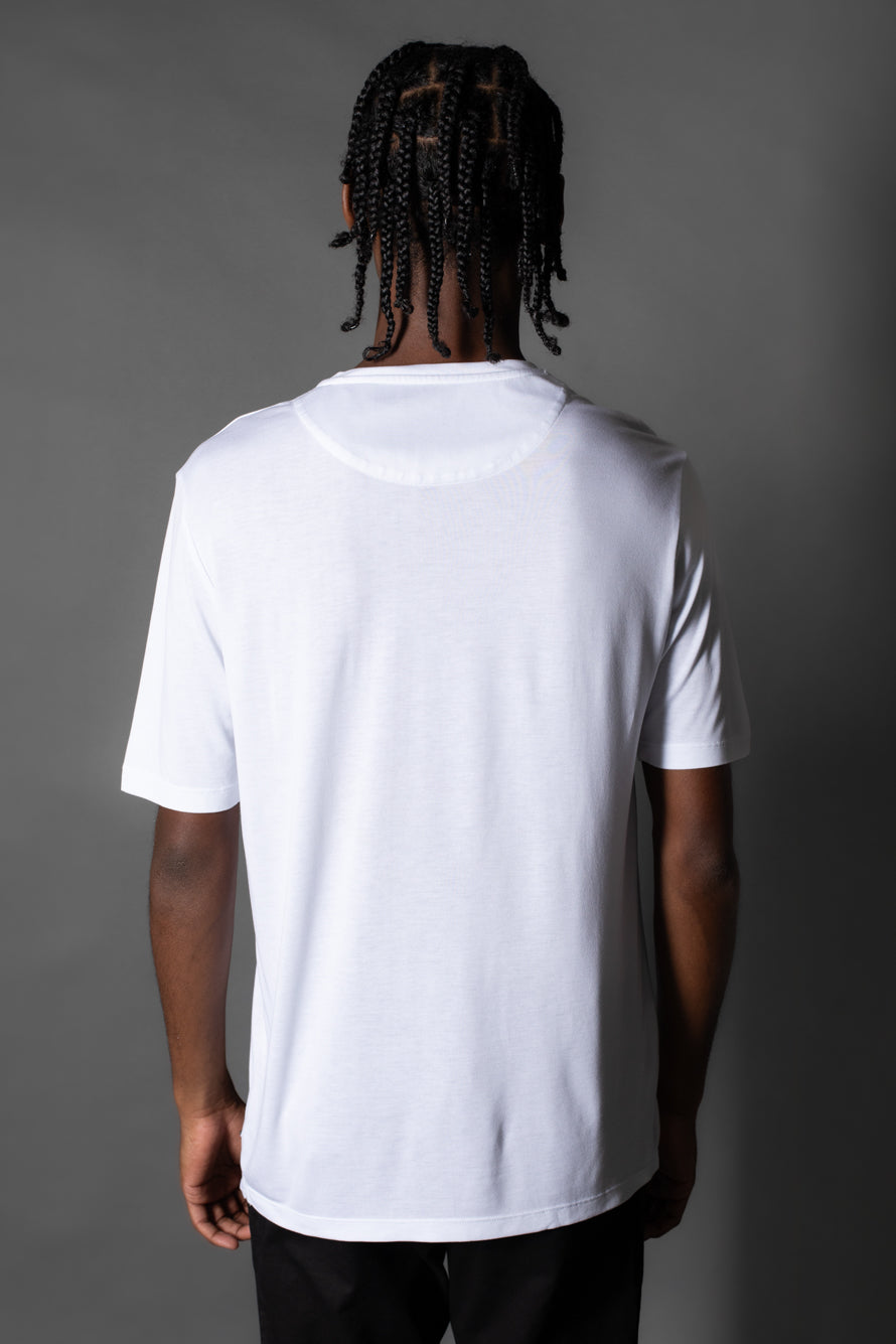 Camiseta Manga Curta Slim Recorte Frontal - Branco