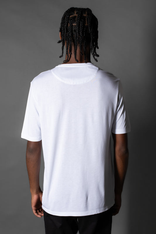Camiseta Manga Curta Slim Recorte Frontal - Branco