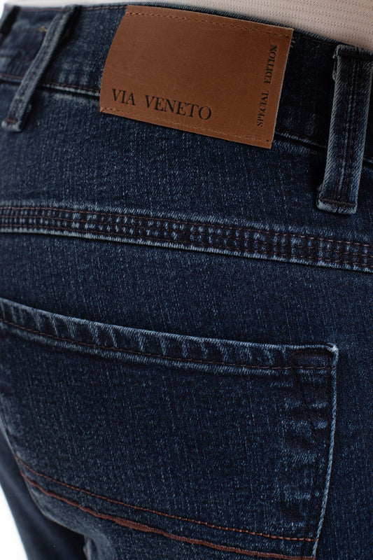 Calça Jeans 5 Bolsos - Azul Escuro