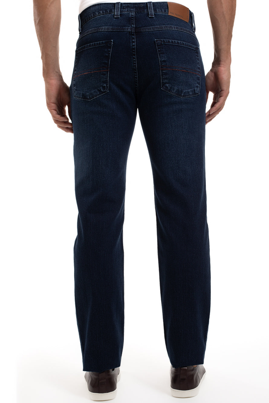 Calça Jeans 5 Bolsos - Azul Escuro