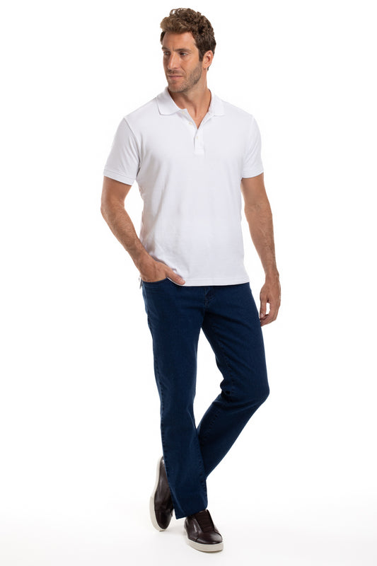 Calça Jeans 5 Bolsos - Azul Escuro