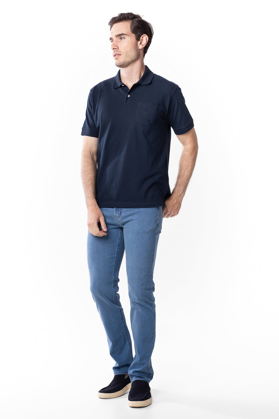 Calça Jeans 5 Bolsos - Azul.