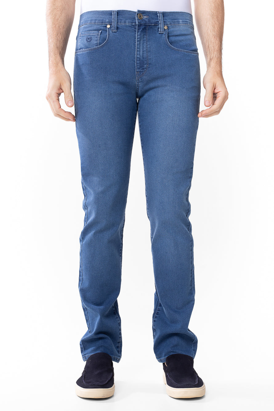 Calça Jeans 5 Bolsos - Azul Claro